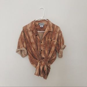 Vintage Tropical Print - Short sleeve button up